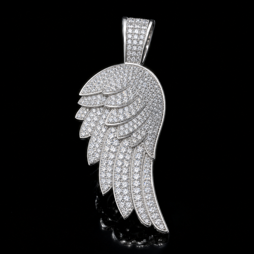 Iced Angel Wing Pendant macro product detail