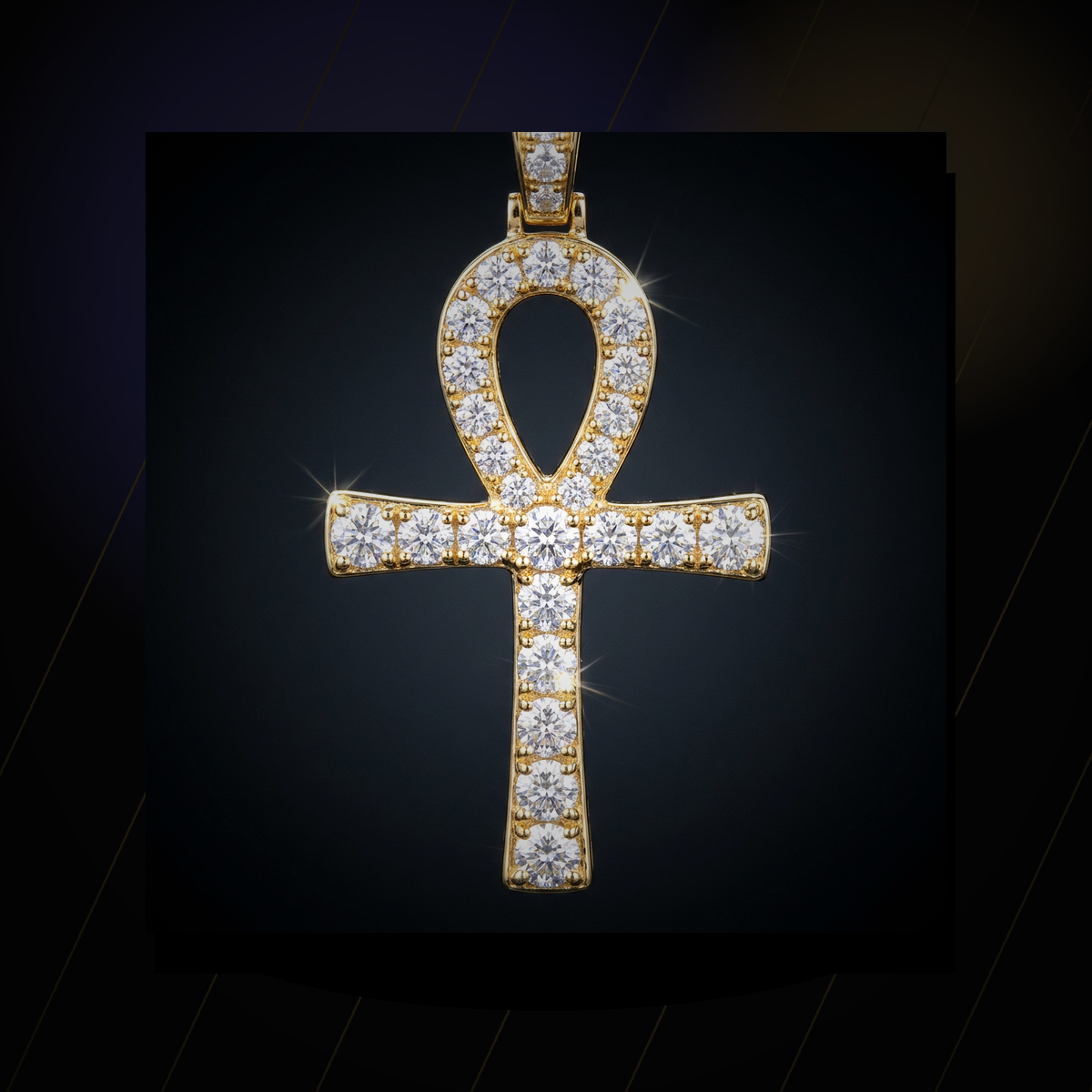 Iced Ankh Cross Pendant - lifestyle