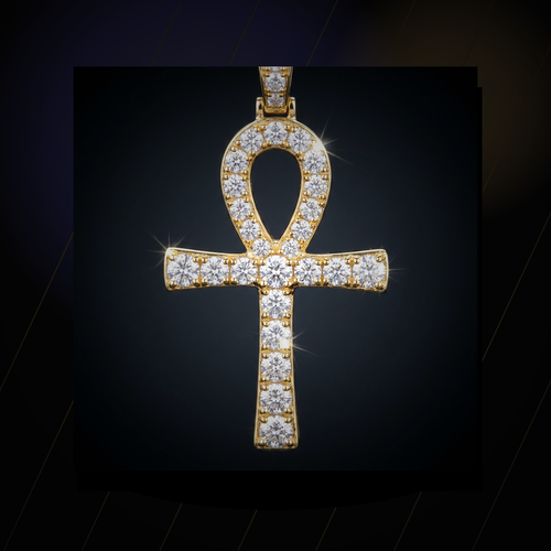 Iced Ankh Cross Pendant - lifestyle