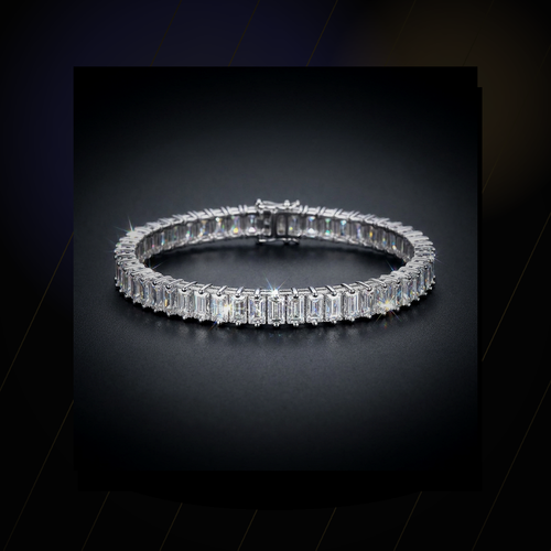 Iced Baguette Tennis Bracelet - lifestyle