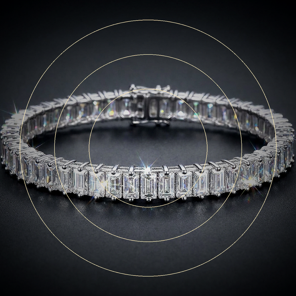 Iced Baguette Tennis Bracelet - close-up