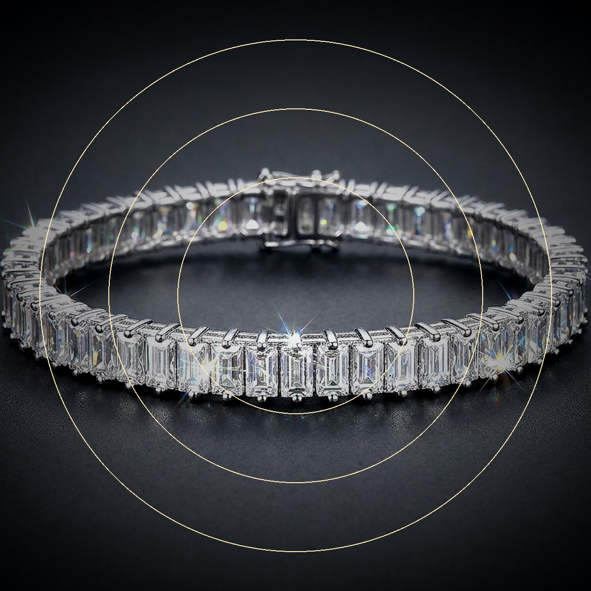 Iced Baguette Tennis Bracelet - close-up