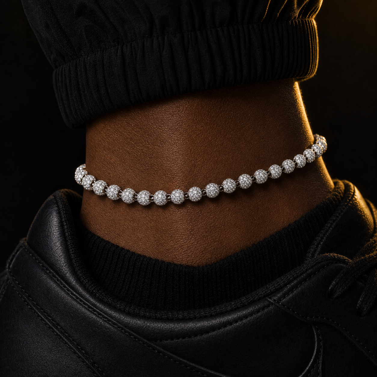 Iced Beaded Anklet lifestyle worn product shot