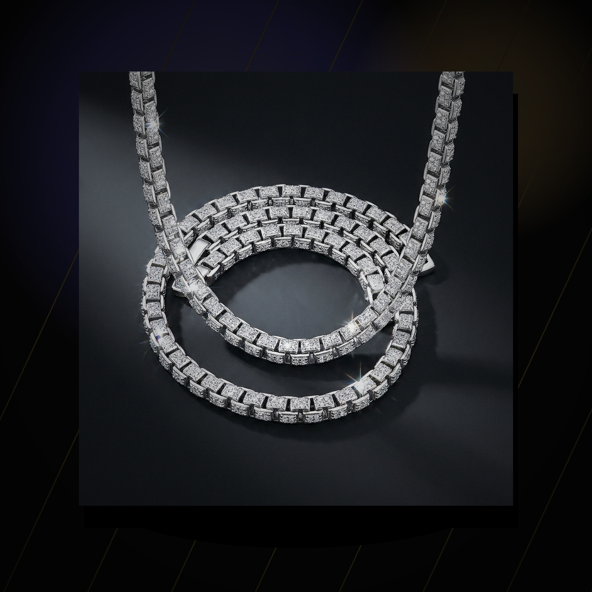 Iced Box Chain Necklace - lifestyle
