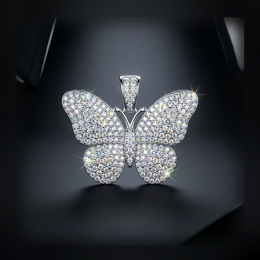 Iced Butterfly Pendant - lifestyle