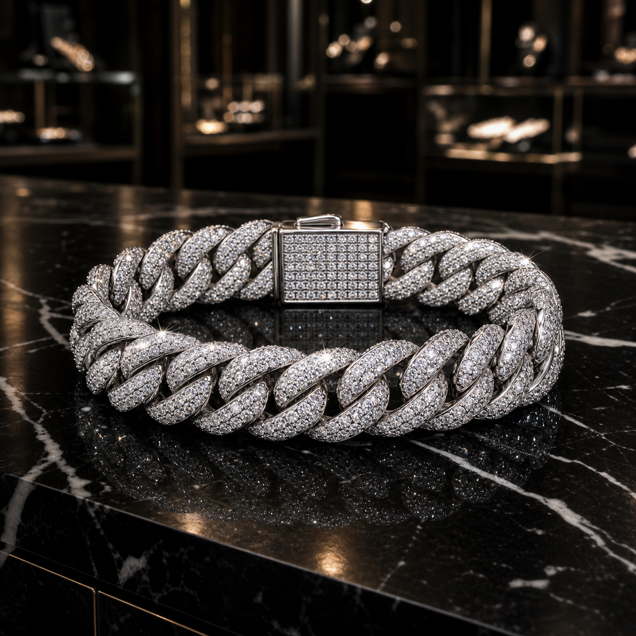 Iced Curb Bracelet luxury lifestyle product photo