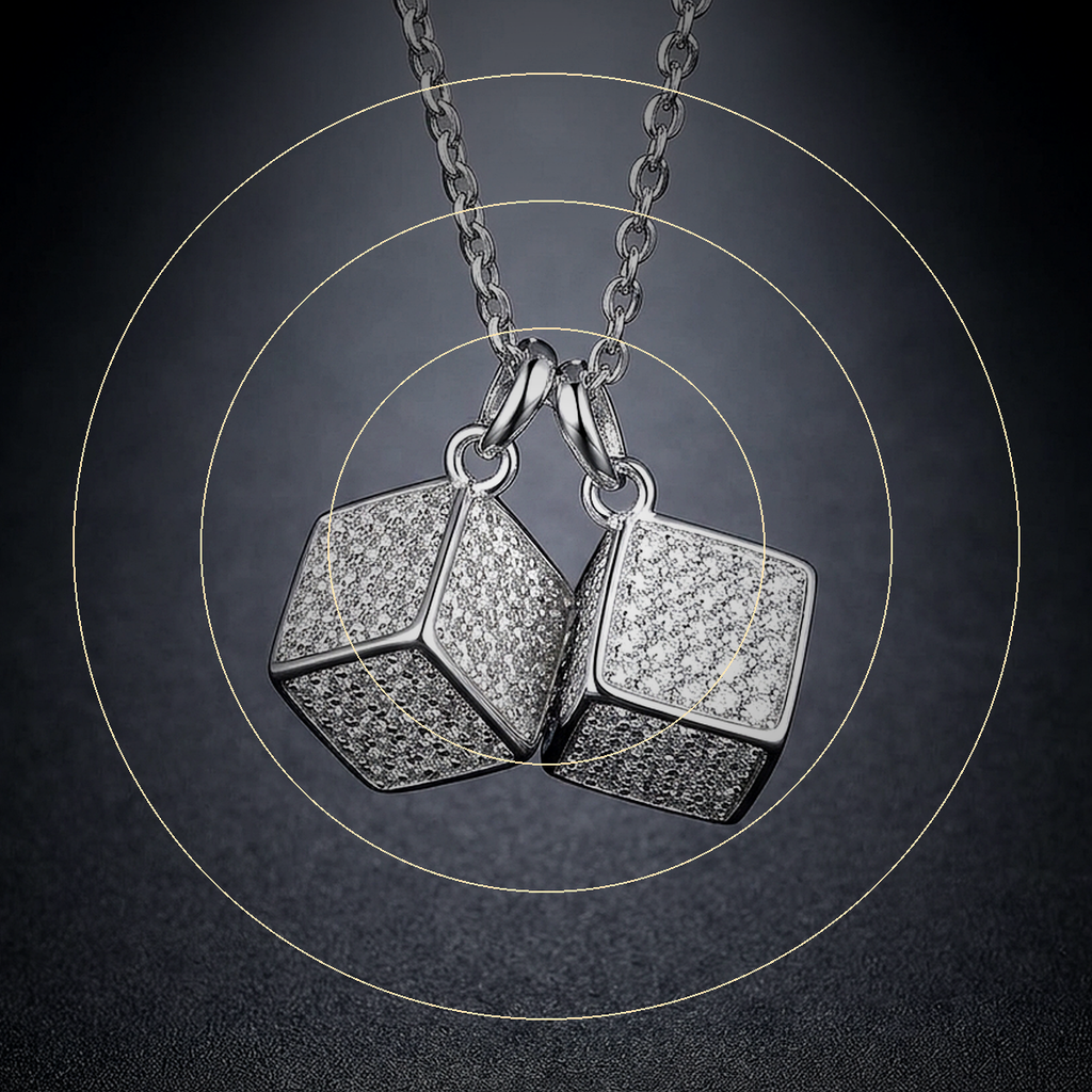 Iced Dice Pendant - close-up