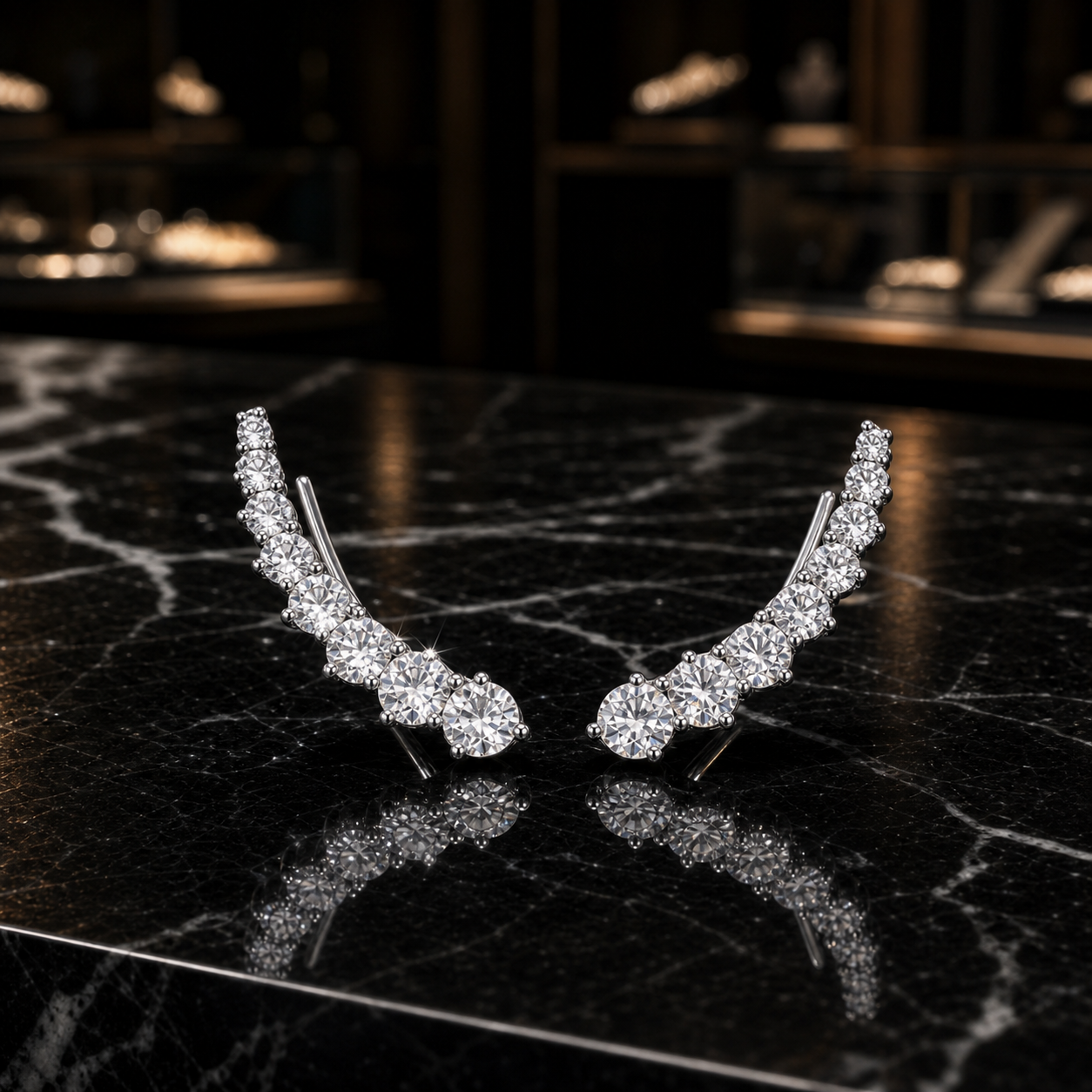 Iced Ear Climber Earrings luxury lifestyle product photo