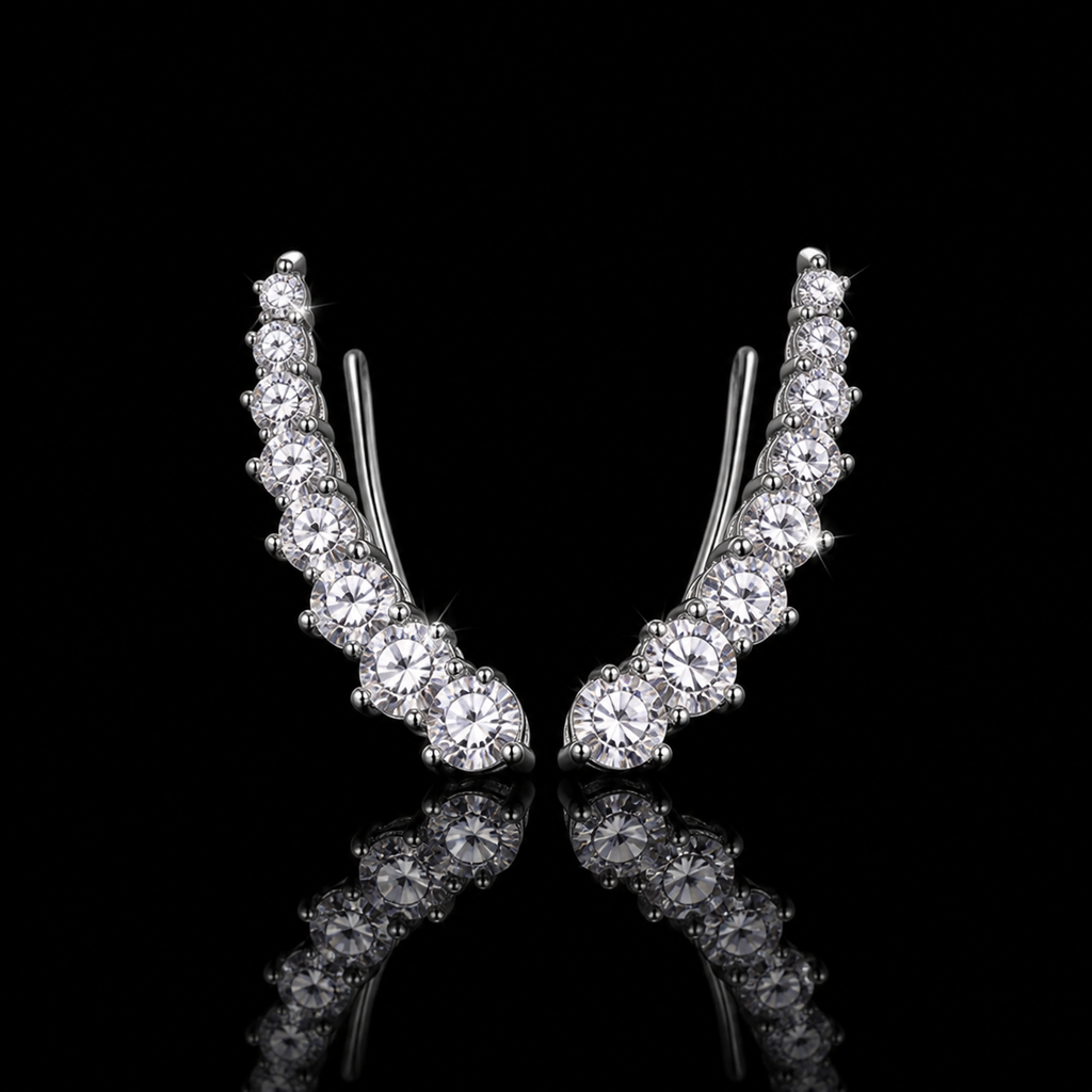Iced Ear Climber Earrings macro product photo