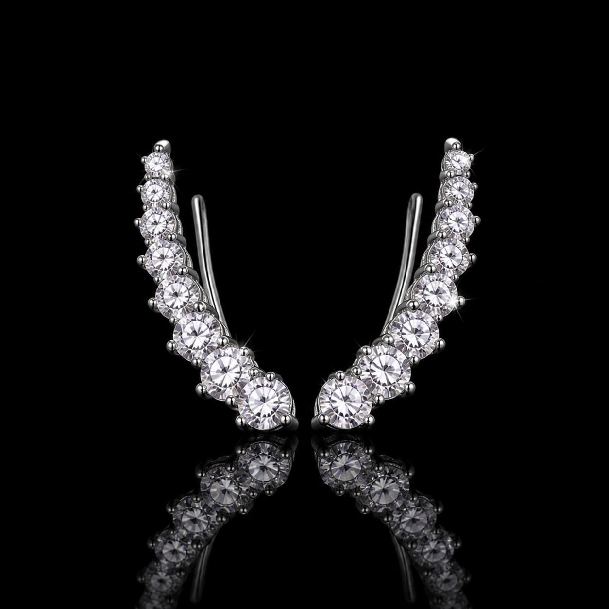Iced Ear Climber Earrings macro product photo