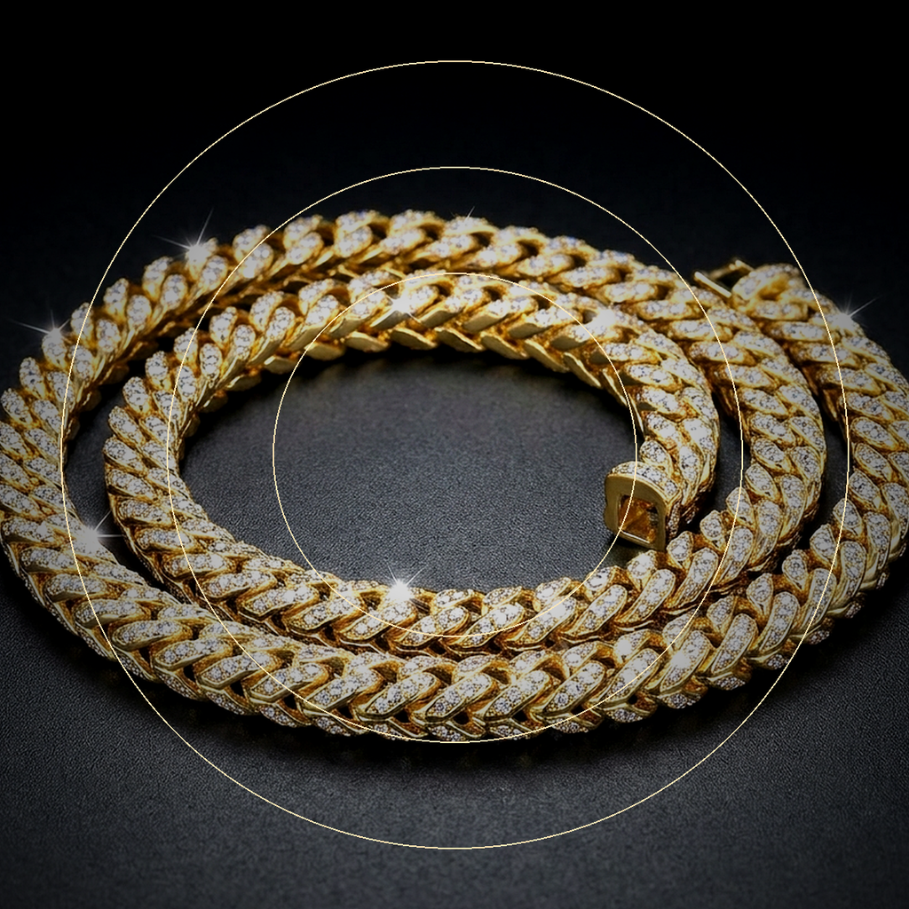 Iced Franco Chain Necklace - close-up