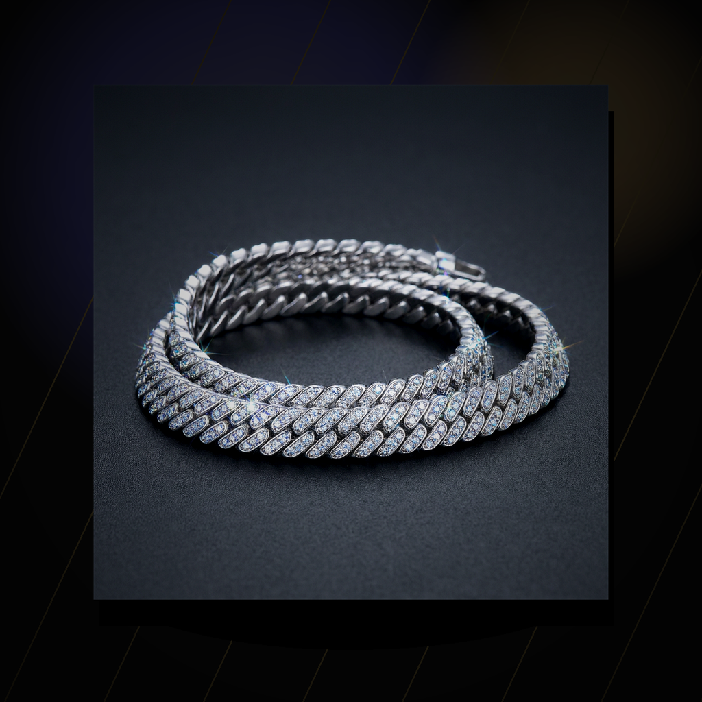 Iced Herringbone Chain Necklace - lifestyle