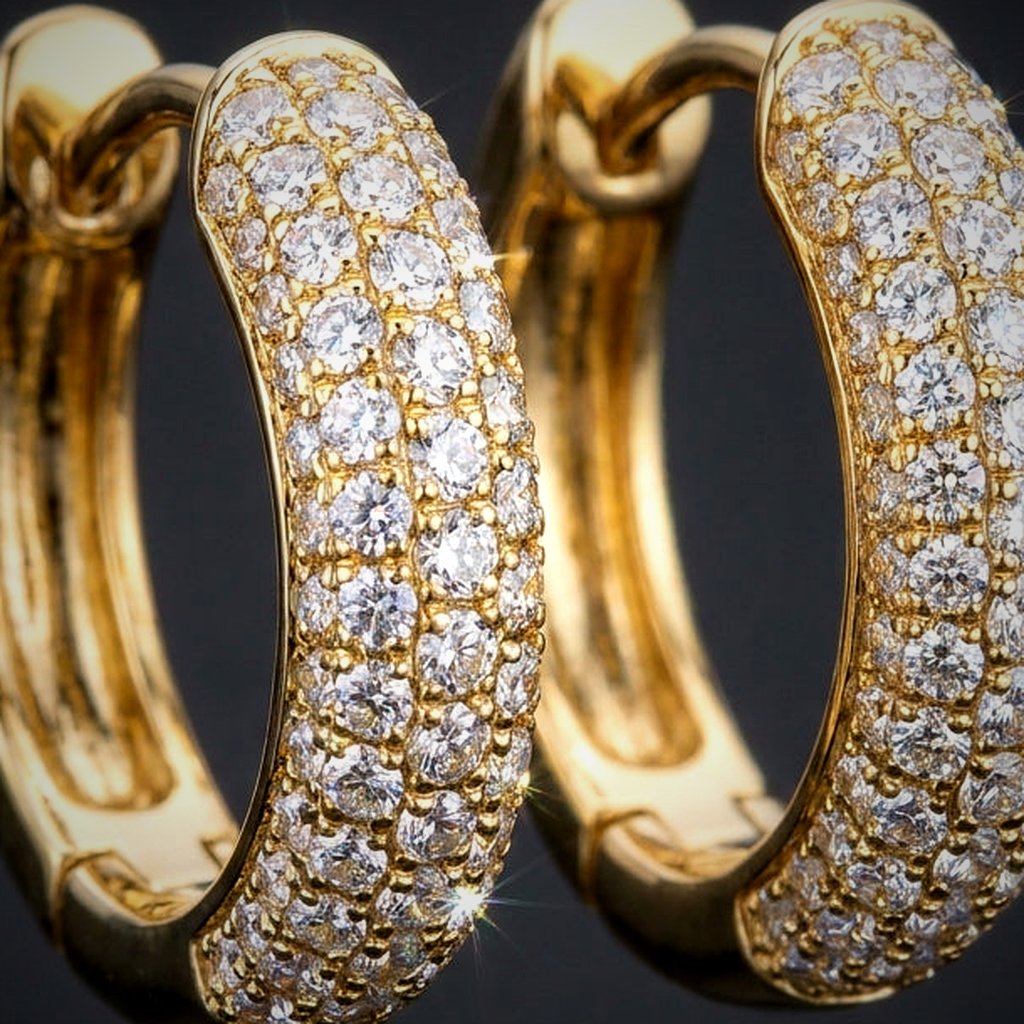 Iced Huggie Hoop Earrings - close-up