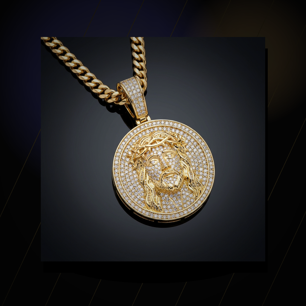 Iced Jesus Piece Pendant - lifestyle