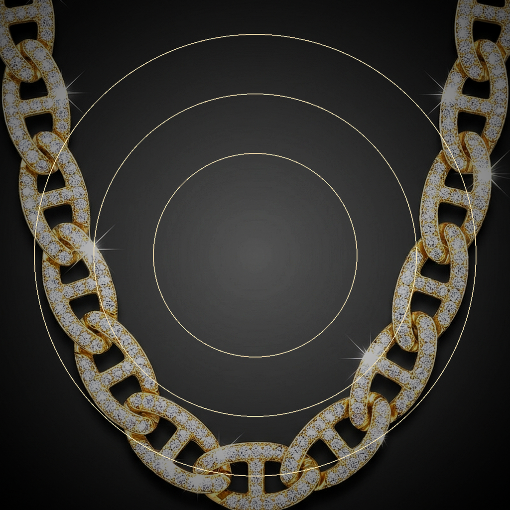 Iced Mariner Chain Necklace - close-up
