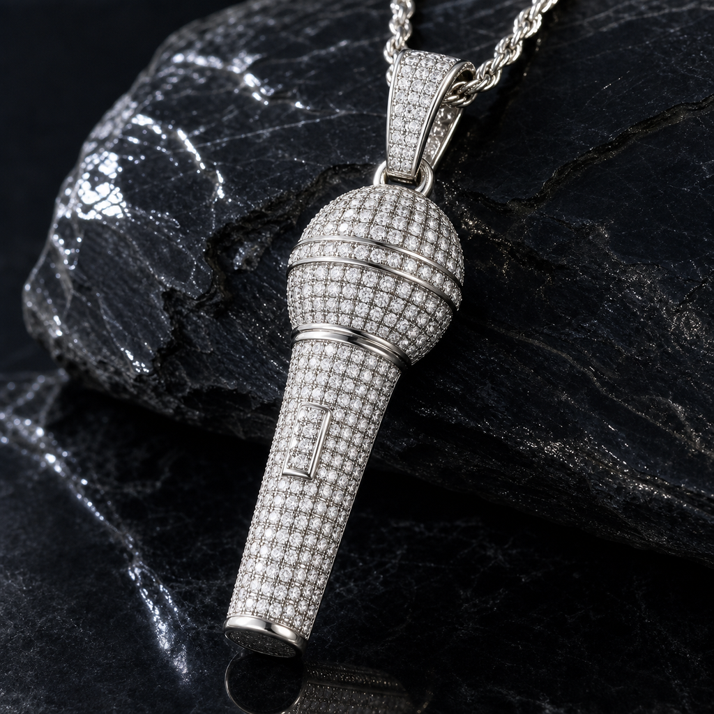 Iced Microphone Pendant - lifestyle