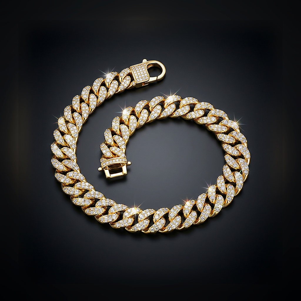Iced Moissanite Cuban Anklet - lifestyle