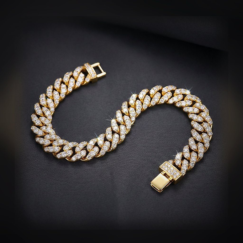 Iced Moissanite Cuban Bracelet - lifestyle