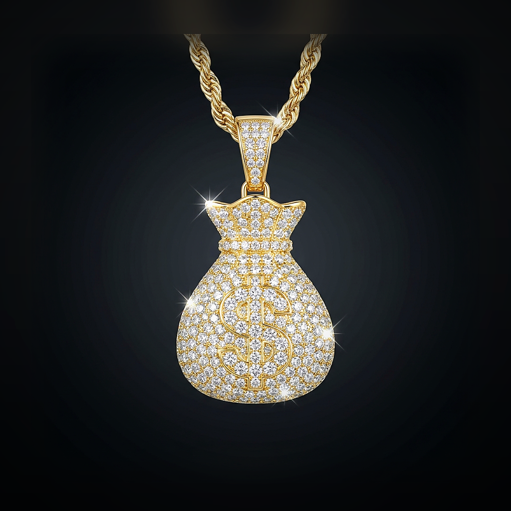 Iced Money Bag Pendant - lifestyle