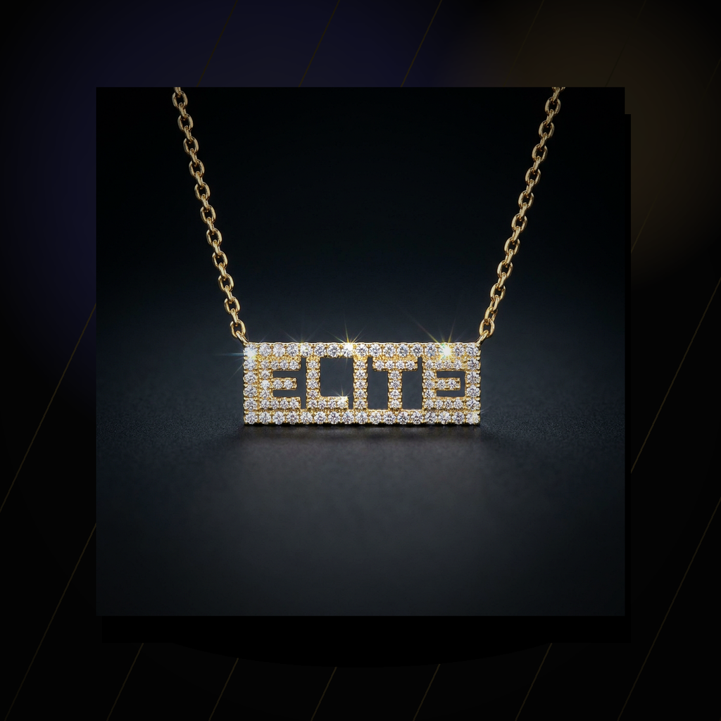 Iced Nameplate Bar Necklace - lifestyle