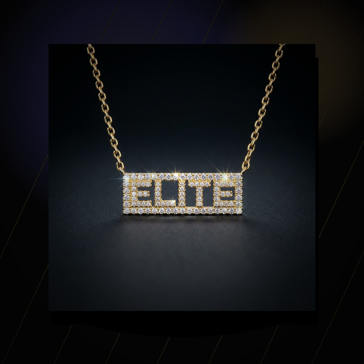 Iced Nameplate Bar Necklace - lifestyle