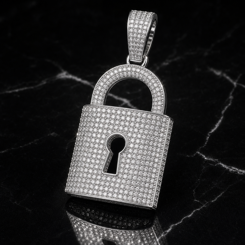 Iced Padlock Pendant - lifestyle
