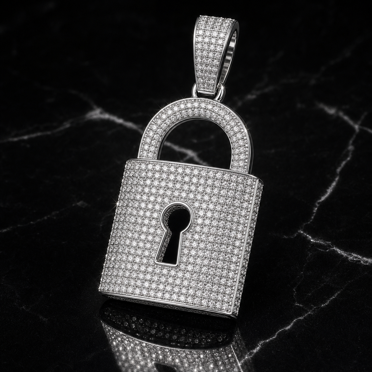Iced Padlock Pendant - lifestyle