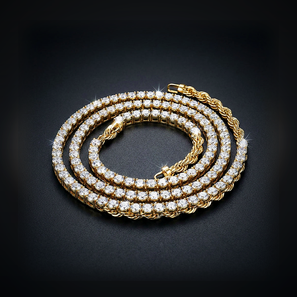 Iced Rope Chain Necklace - lifestyle