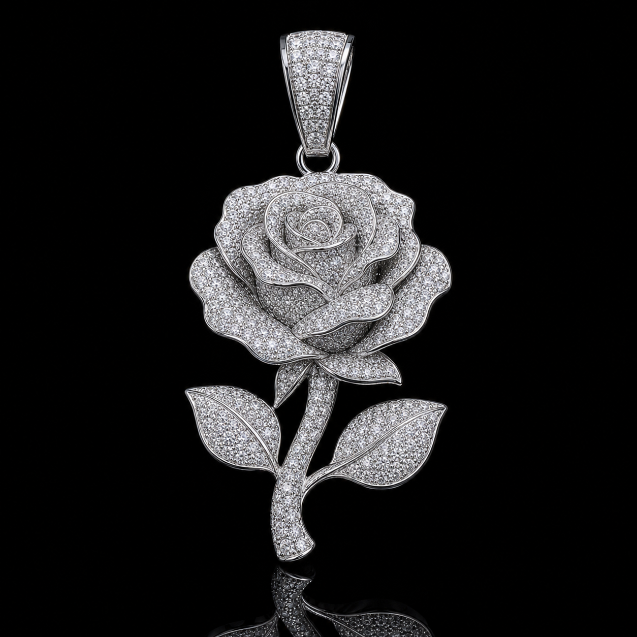 Iced Rose Pendant macro product detail