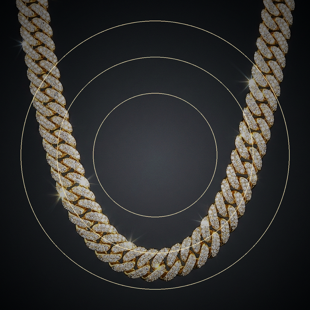 Iced Snake Chain Necklace - close-up