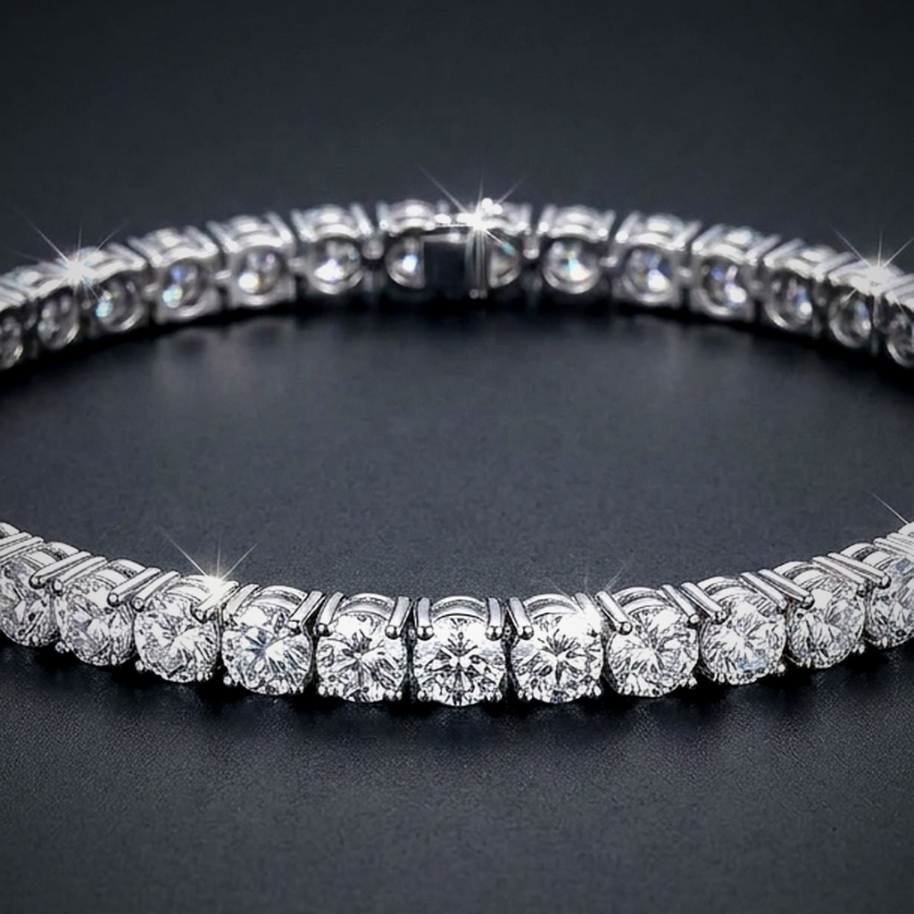 Iced Tennis Choker Necklace - close-up