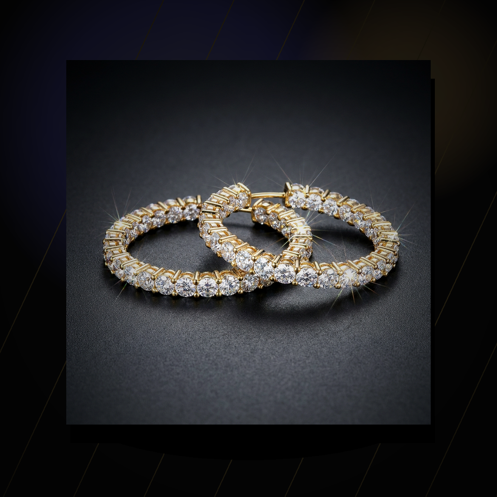 Iced Tennis Hoop Earrings - lifestyle
