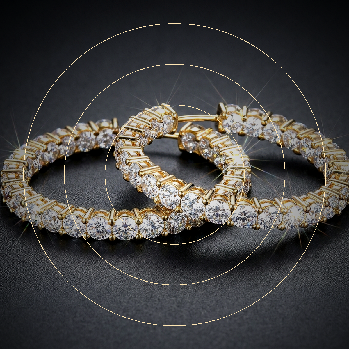 Iced Tennis Hoop Earrings - close-up