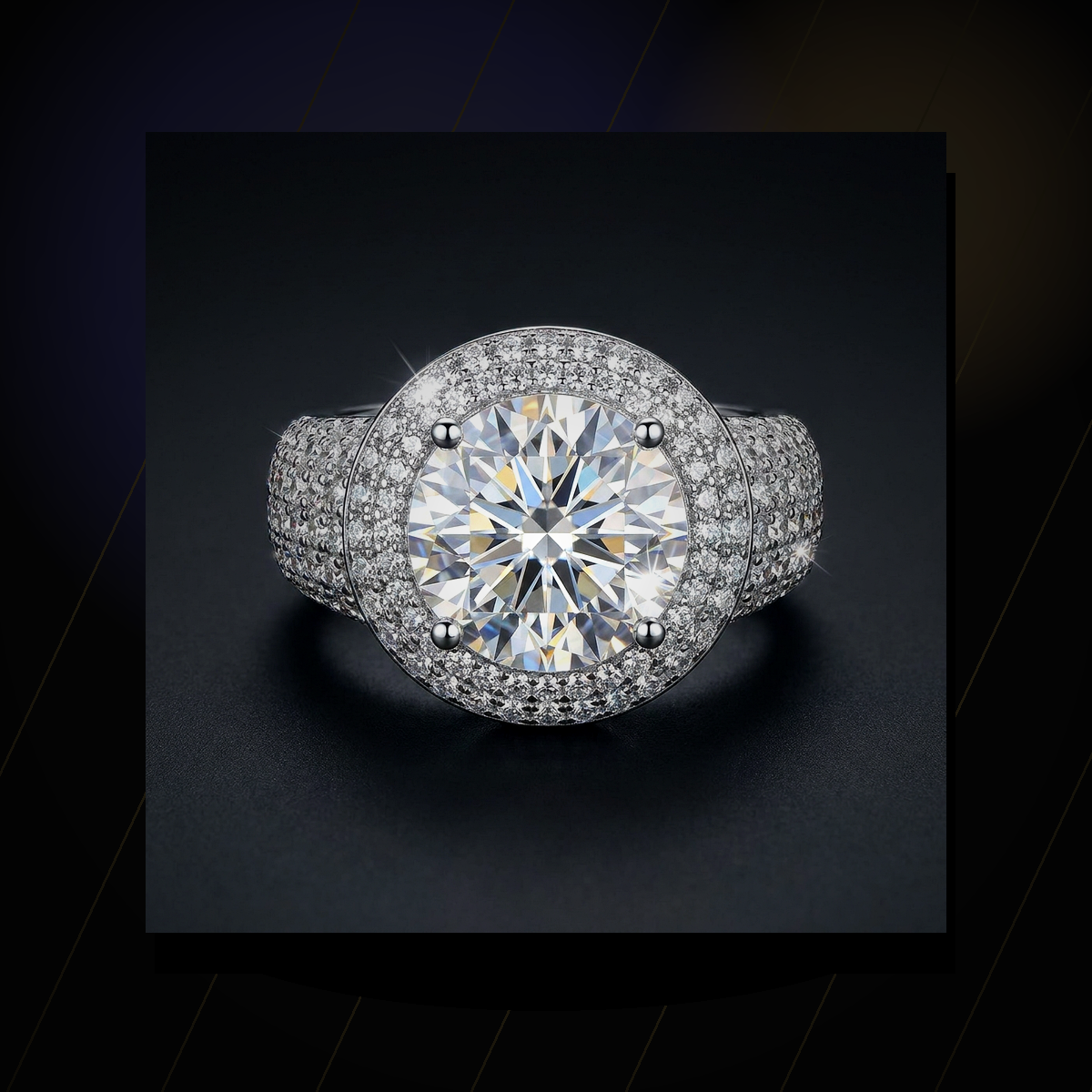 Moissanite Halo Ring - lifestyle