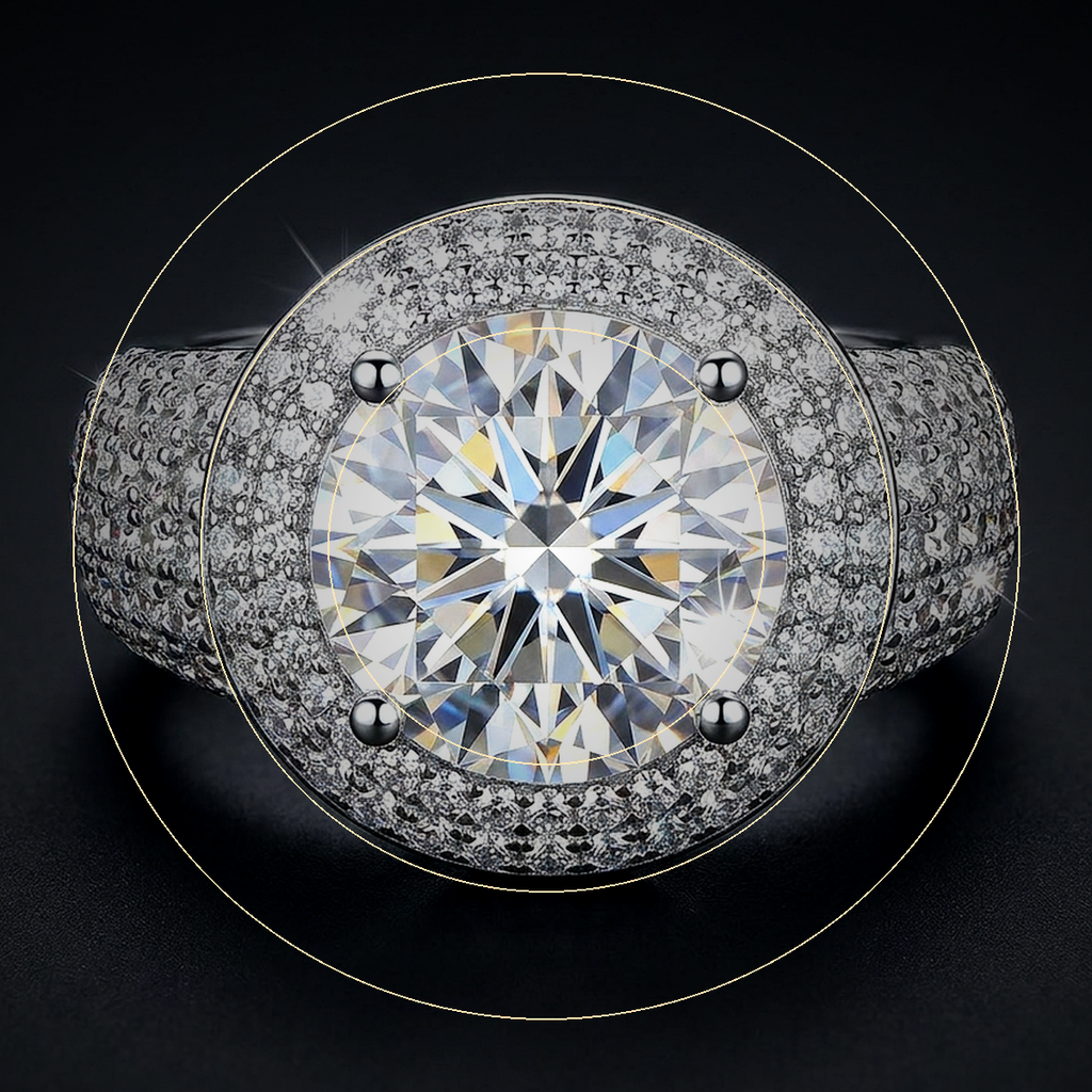 Moissanite Halo Ring - close-up