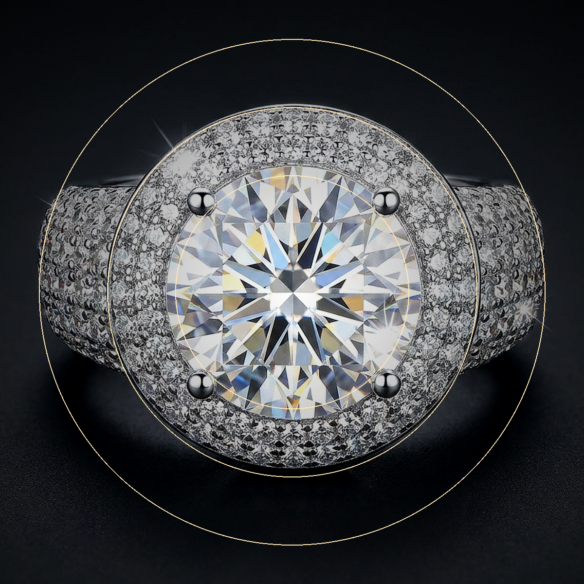 Moissanite Halo Ring - close-up