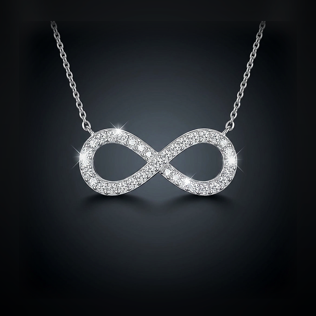 Moissanite Infinity Necklace - lifestyle